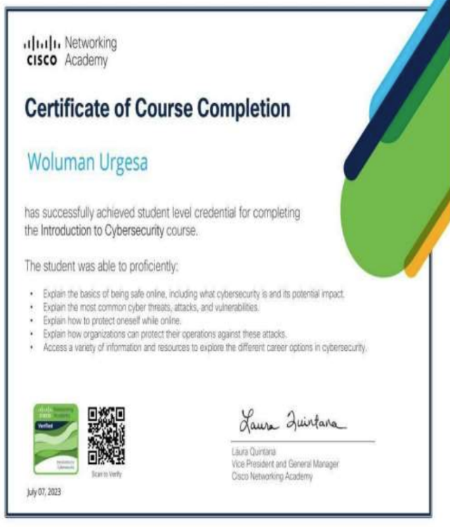 Cybersecurity Intro Certificate